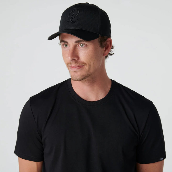 Rallee Black Luxe 5 Panel Padel Cap