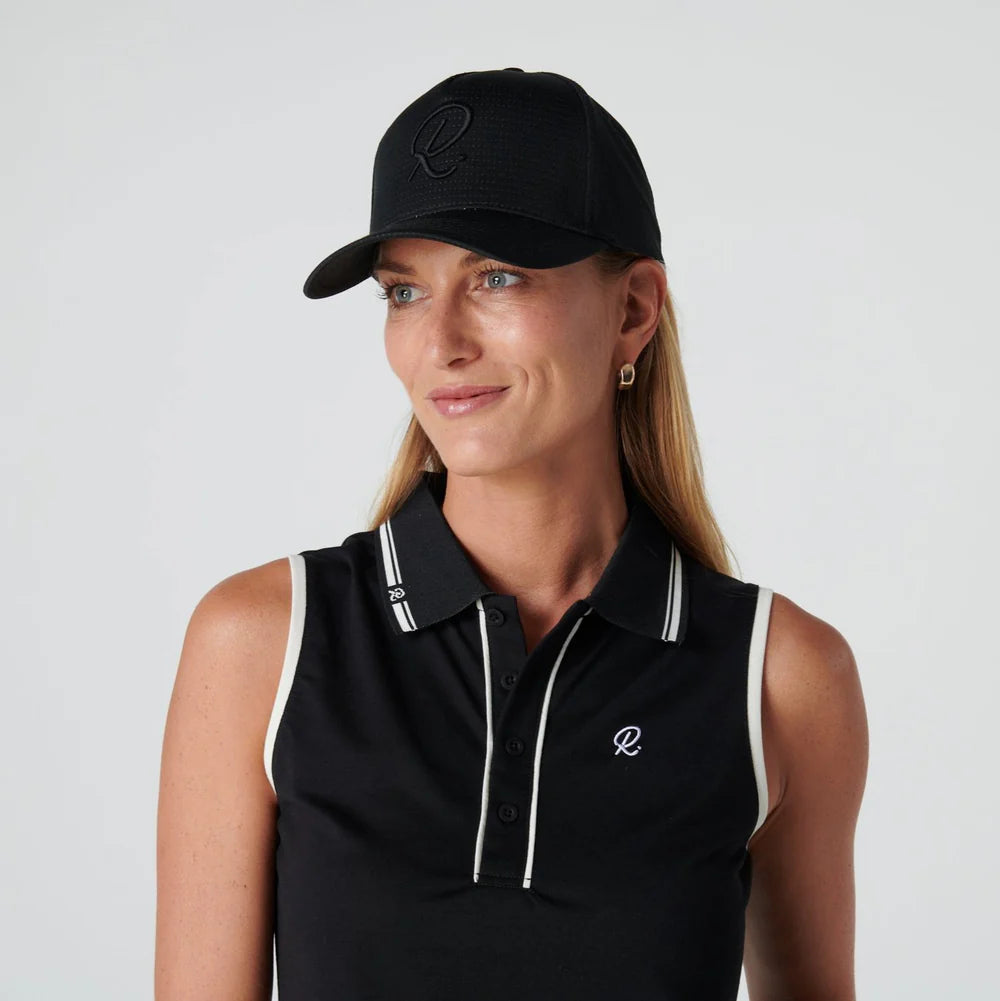 Rallee Black Luxe 5 Panel Padel Cap