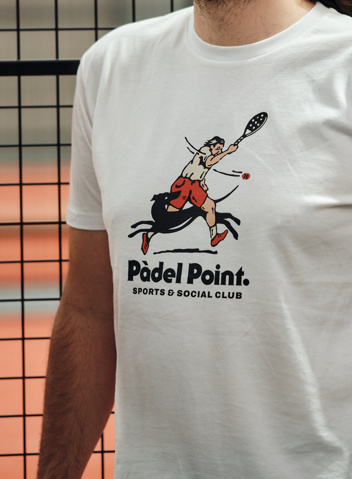 Padel Point White Retro Logo Cotton T-Shirt