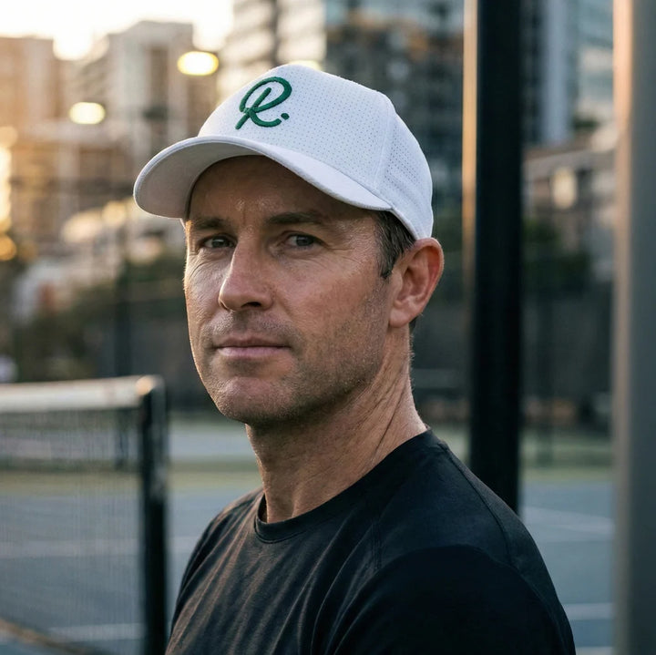 Rallee White Luxe 5 Panel Padel Cap