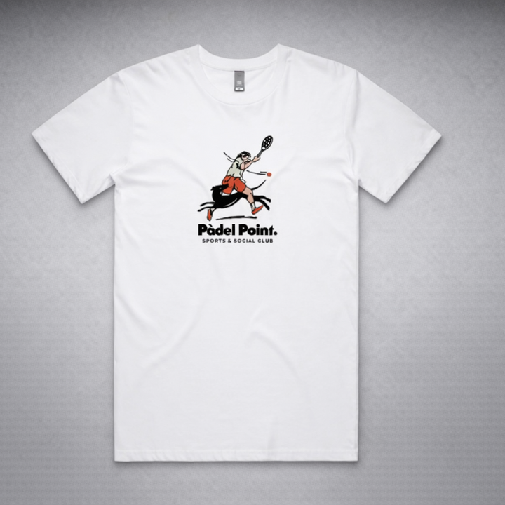 Padel Point White Retro Logo Cotton T-Shirt