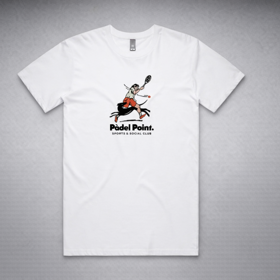Padel Point White Retro Logo Cotton T-Shirt