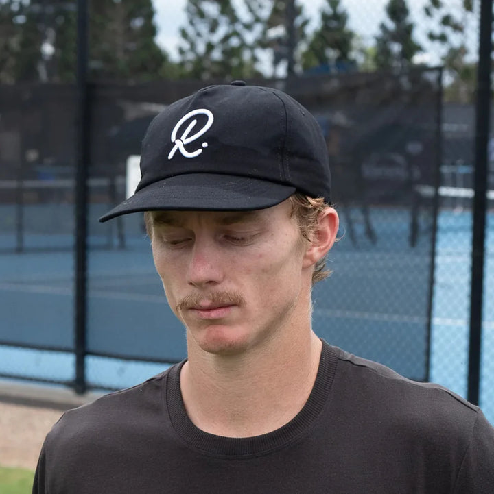 Rallee Black Soft Peak Baggy Padel Cap