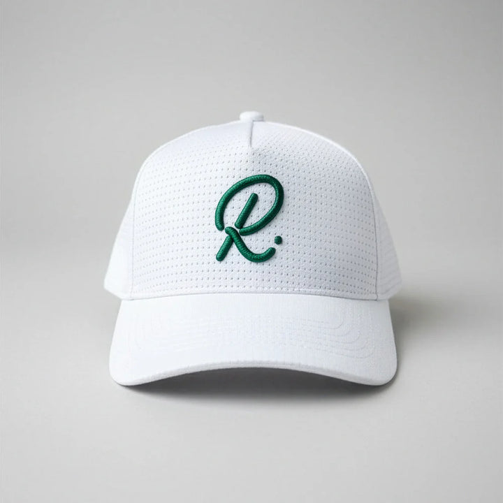 Rallee White Luxe 5 Panel Padel Cap