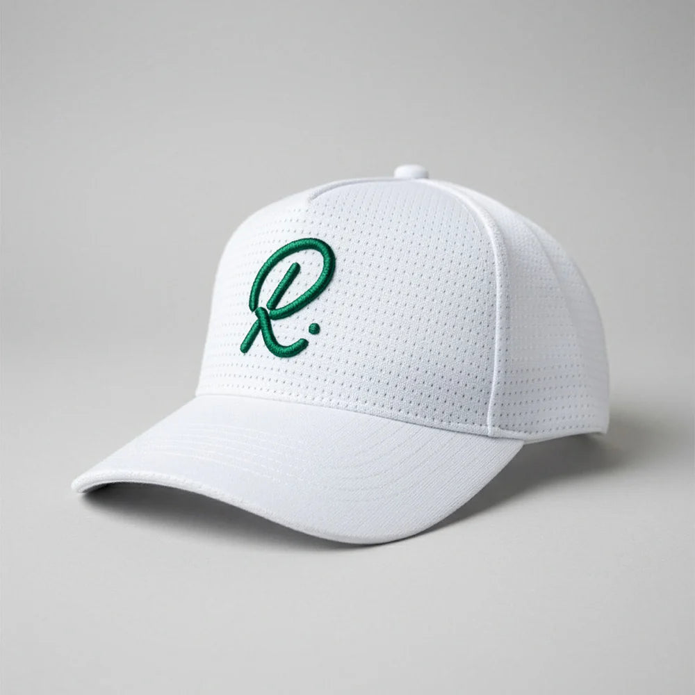 Rallee White Luxe 5 Panel Padel Cap