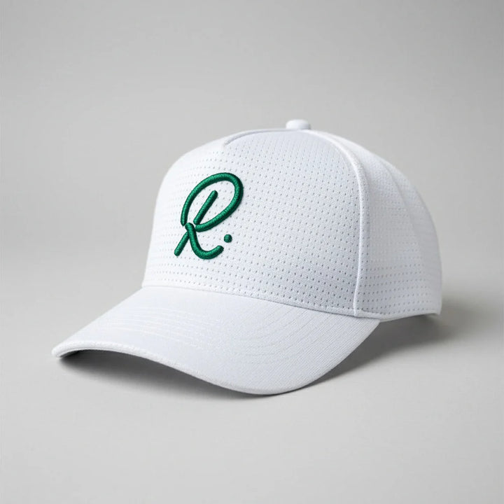 Rallee White Luxe 5 Panel Padel Cap