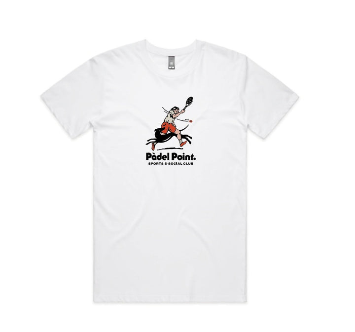 Padel Point White Retro Logo Cotton T-Shirt