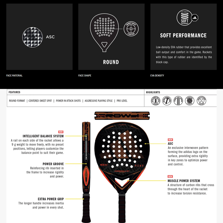 Adidas Arrow Hit CTRL 2026 Padel Racket