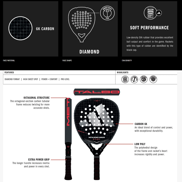 Adidas Metalbone Carbon 2026 Padel Racket
