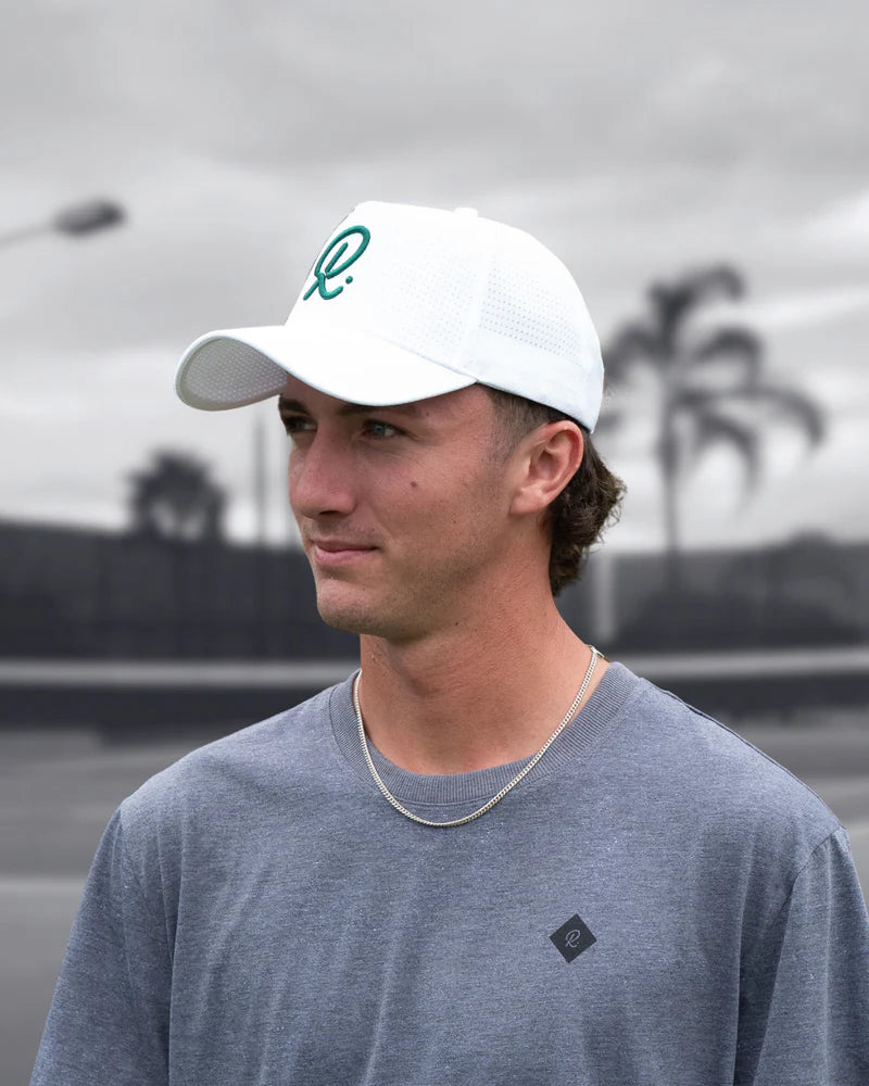 Rallee White Luxe 5 Panel Padel Cap